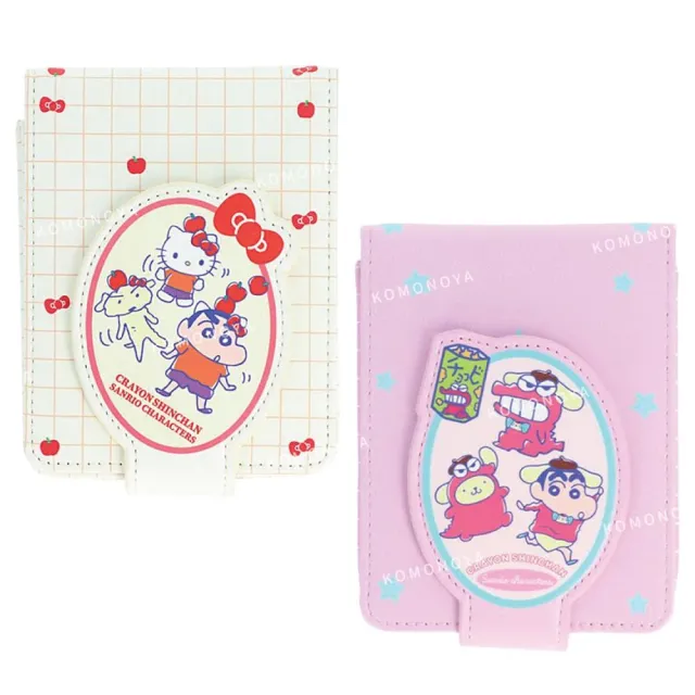 【小禮堂】Sanrio 三麗鷗 x 蠟筆小新 皮質硬殼化妝包 - 聯名款(平輸品)