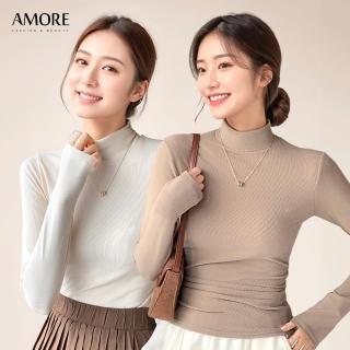 【Amore】秋冬暖膚感半高領保暖上衣(秋冬保暖百搭必備單品)
