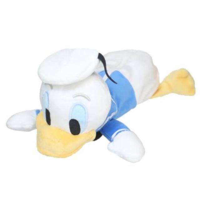 【小禮堂】Disney 迪士尼 唐老鴨 角色造型絨毛筆袋 - 趴姿款(平輸品)