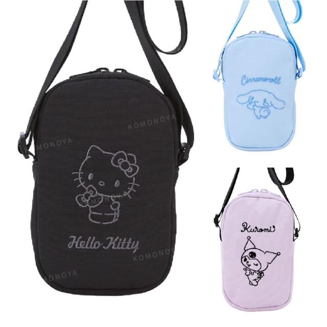 【小禮堂】母親節禮物 Sanrio 三麗鷗 防潑水斜背手機包 - 轉身刺繡款 Kitty 大耳狗 酷洛米(平輸品)