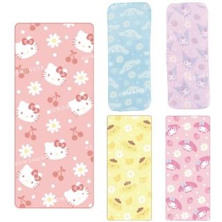【小禮堂】Sanrio 三麗鷗 超細纖維長毛巾 34x80cm - 雛菊水果款 Kitty 美樂蒂 酷洛米(平輸品)
