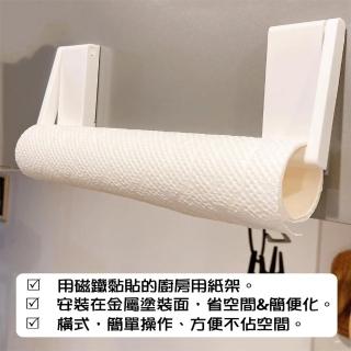 【寶盒百貨】2入Simpler 磁鐵廚房紙巾架 橫式 捲筒紙 紙巾架(強力磁石 廁所紙巾架 衛生紙架 保鮮膜架)