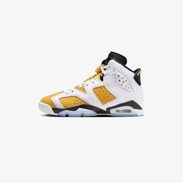 【NIKE 耐吉】AIR JORDAN 6 RETRO GS 籃球鞋 運動鞋 男女童 大童 黑白黃(384665170)