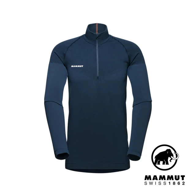 Mammut 長毛象 Trift Half Zip Longsleeve 羊毛混紡立領半拉鍊長袖排汗衣 海洋藍 男款 #1016-01050