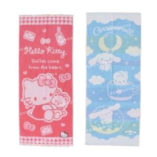 【小禮堂】Sanrio 三麗鷗 棉質長毛巾 34x80cm - 生活款 Kitty 大耳狗(平輸品)