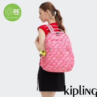 【KIPLING官方旗艦館】『首爾包』粉色愛心機能手提後揹包-SEOUL