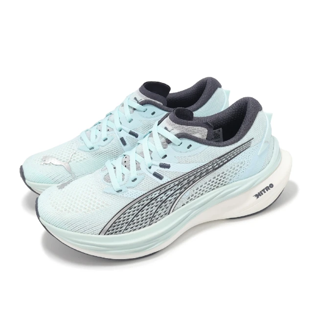 PUMA 慢跑鞋 Deviate Nitro 3 Wns 女鞋 藍 黑 氮氣中底 碳板 回彈 運動鞋(309708-06)