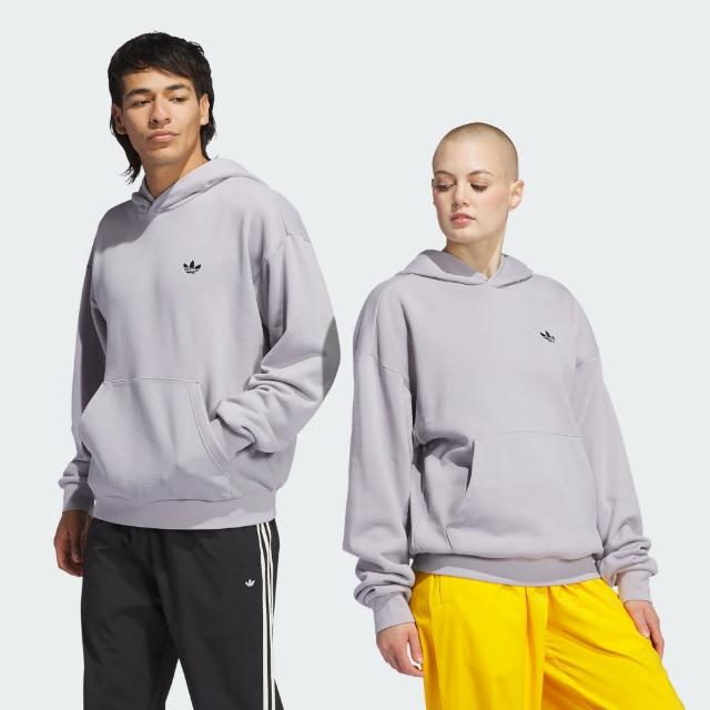 【adidas 愛迪達】長袖上衣 男女款 中性款 帽T 運動 亞規 三葉草 GFX HOODIE 灰 JE1803