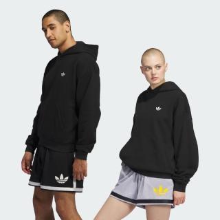 【adidas 愛迪達】長袖上衣 男女款 中性款 帽T 運動 亞規 三葉草 GFX HOODIE 黑 IY3716