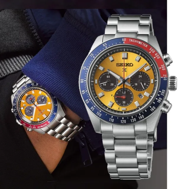 【SEIKO 精工】ROSPEX SPEEDTIMER 經典配色 熊貓款 太陽能三眼計時腕錶(SSC947P1/V192-0AH0Y)