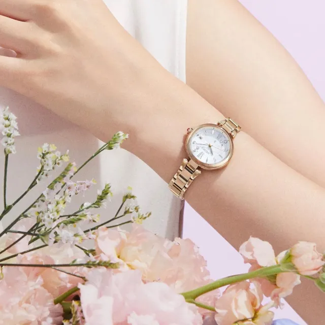 【SEIKO 精工】LUKIA 日本花店 edenworks聯名 洋桔梗花白蝶貝女錶27.9mm(SSQW084J/1B32-0BK0G)