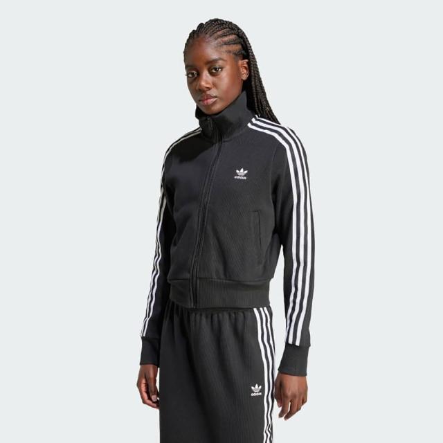 【adidas 愛迪達】外套 女款 運動立領外套 KNITTED TOP OR 黑 IY7278