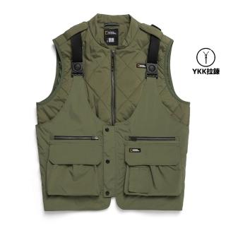 【國家地理服飾官方旗艦】男裝 NRN 2IN1鋪棉背心 - 卡其綠色