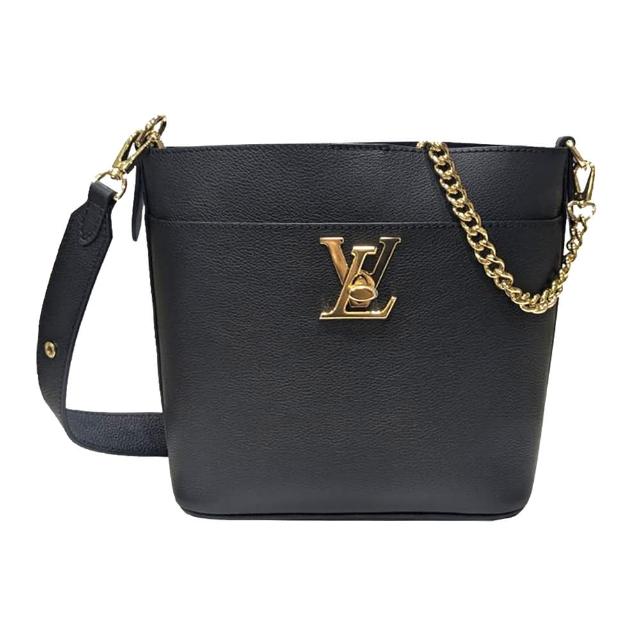 LV LOUIS VUITTON路易威登 M24006 經典 Lock and Walk 系列牛皮肩背斜背水桶包