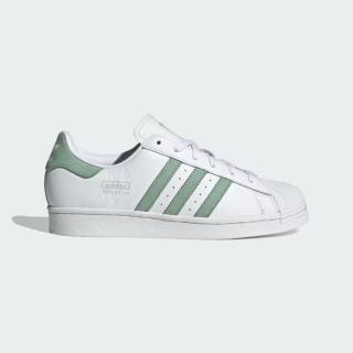 【adidas 愛迪達】休閒鞋 女鞋 運動鞋 SUPERSTAR W 白綠 IG4541
