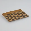 【BALLY】BALLY Pennant燙金LOGO帆布小牛皮三角旗圖案4卡開口式卡夾(男款/褐x多色)