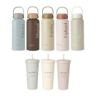 【Oolab 良杯製所】溫杉林保溫瓶950ml+小時光系列吸管杯710ml-2入組(大容量保溫杯+大容量吸管杯)