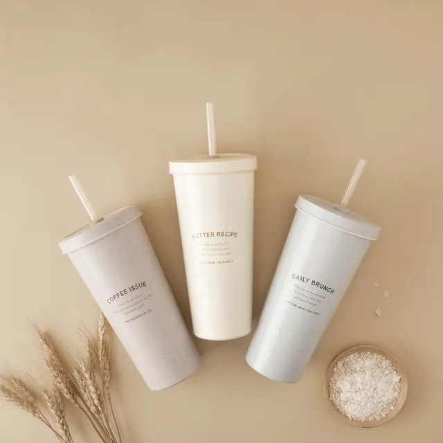 【Oolab 良杯製所】溫杉林保溫瓶950ml+小時光系列吸管杯710ml-2入組(大容量保溫杯+大容量吸管杯)