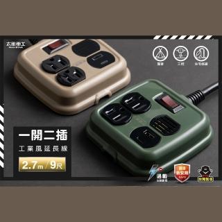 【太星電工】一開二插PD20W工業風延長線/3P/15A/9尺(OFD21309 色系獨特風格)