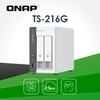 QNAP 威聯通 搭WD 8TB x2 ★ TS-216G 2Bay NAS 網路儲存伺服器