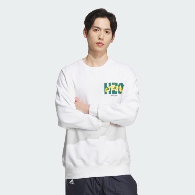 【adidas 愛迪達】長袖上衣 男款 大學T 運動 亞規 CLG SWEATSHIRTS 白 JG8552(S2771)