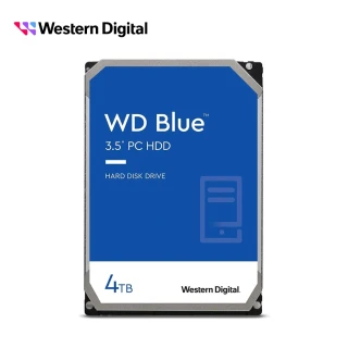 【WD 威騰】藍標 4TB 3.5吋 5400轉 256MB 桌上型 內接硬碟(WD40EZAX)