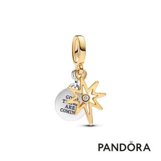 【Pandora 官方直營】璀璨許願星可鐫刻配鑽石吊飾