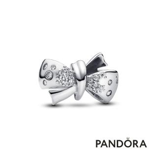 【Pandora 官方直營】璀璨蝴蝶結串飾(925銀)