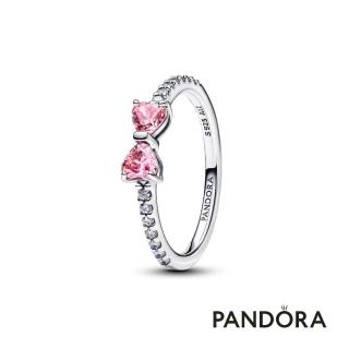 【Pandora 官方直營】璀璨粉色蝴蝶結戒指