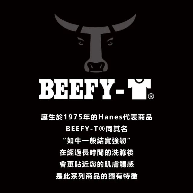 【Hanes】官方直營-BEEFY-T系列 長袖T恤內衣 經典設計款(白色)