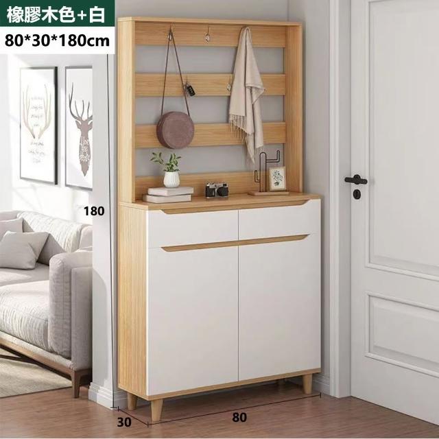 【E家工廠】多功能鞋櫃 玄關鞋櫃衣帽架  玄關鞋櫃 衣帽櫃 衣帽架  玄關櫃(311-SF鞋櫃（賽杉木+白）)