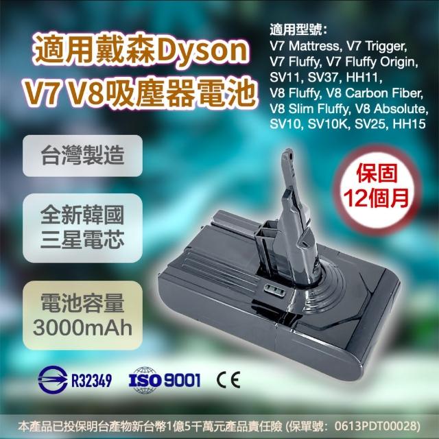 【Dyson V8電池】高容量3000mAh鋰電池 副廠電池 吸塵器配件(加贈前後濾網組)