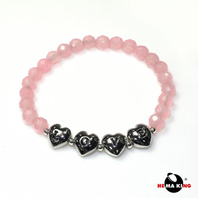 【HEMAKING】享愛 LOVE 6mm 切角粉晶手鍊
