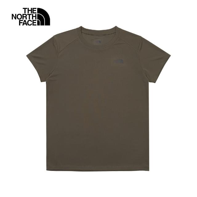 【The North Face 官方旗艦】北面男女款綠色吸濕排汗舒適短袖T恤｜8AUT21L(排汗衫)