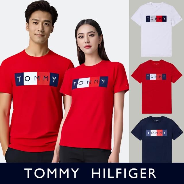 【Tommy Hilfiger】TOMMY 經典印刷大Logo圖案短袖T恤 上衣-多色組合(平輸品/短T)