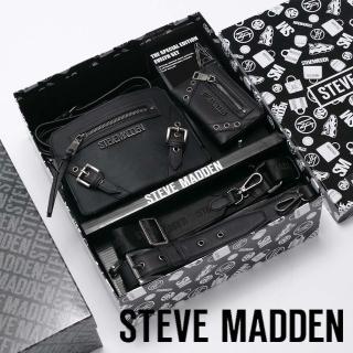 【steve madden】率性扣帶包/零錢卡夾包禮盒(黑色)