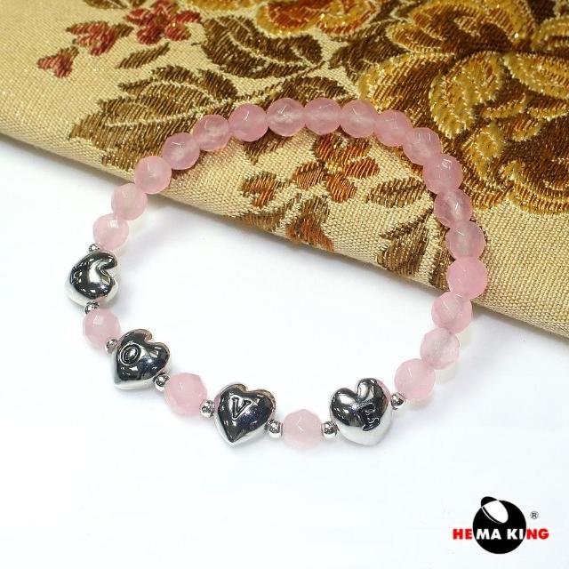 【HEMAKING】享愛 L.O.V.E 6mm 切角粉晶手鍊