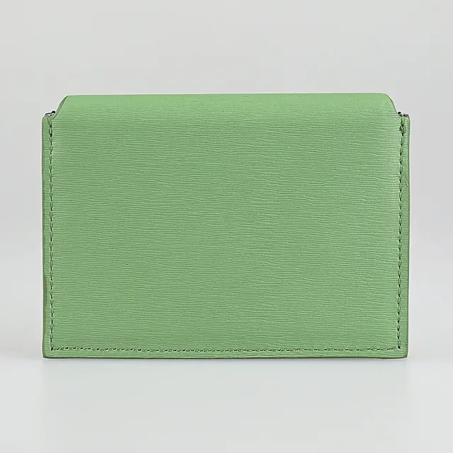 【Paul Smith】PAUL SMITH簽名燙印LOGO拉絲紋牛皮3卡壓釦式卡夾包(黑x草綠x淺藍x多色)