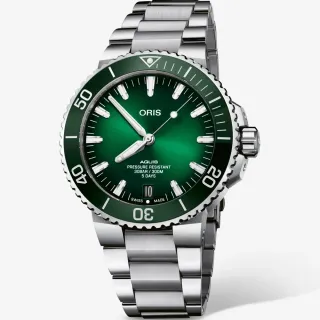 【ORIS 豪利時】Aquis Calibre 400 五日鍊機械潛水錶-43.5mm綠(0140077634157-0782409PEB)