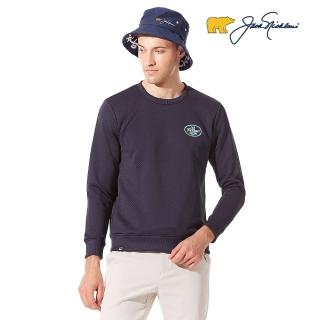 【Jack Nicklaus 金熊】GOLF男款抗UV吸濕排汗圓領T-SHIRT(深藍色)
