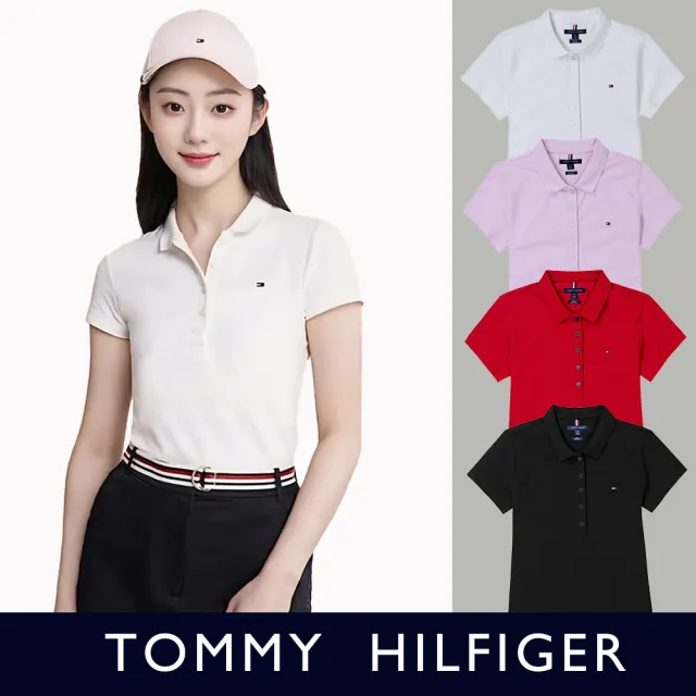 【Tommy Hilfiger】TOMMY 經典刺繡Logo短袖Polo衫 上衣-女-多色組合(平輸品/雙11/高爾夫球款)