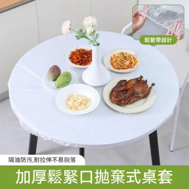 【Dagebeno荷生活】圓桌方桌皆可用耐拉伸透明餐墊 兒童用餐請客聚會鬆緊帶桌墊(80公分1包組)