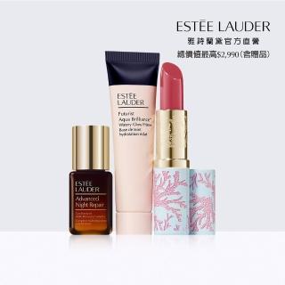 【Estee Lauder 雅詩蘭黛】水嫩美唇旅行組(小唇膏#420+水啵啵15ml+小棕瓶7ml/效期到2025/09/01)