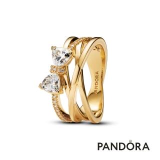 【Pandora 官方直營】璀璨緞帶蝴蝶結交織戒指