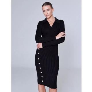 【巴黎精品】現貨+預購 洋裝針織連身裙(長袖氣質polo領包臀女裙子2色w1ae59)