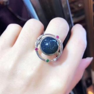 【勝弘珠寶】多明尼加藍珀精緻宇宙戒指