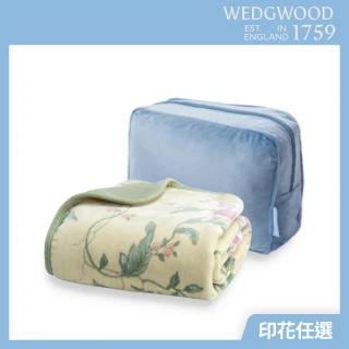 【WEDGWOOD】買一送一｜超細纖維印花旅行毯(單人毯任選)