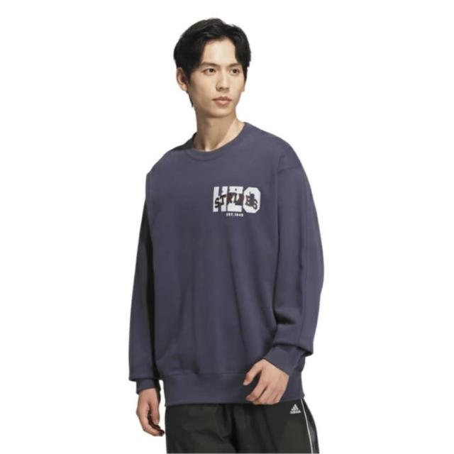 【adidas 愛迪達】長袖上衣 男款 運動 CLG SWEATSHIRTS 藍 JG8551(S2770)