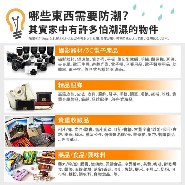 【Kamera 佳美能】6.7L 公升 免插電氣密防潮箱(LH型 附濕度計 50g 乾燥劑一入 收納箱)