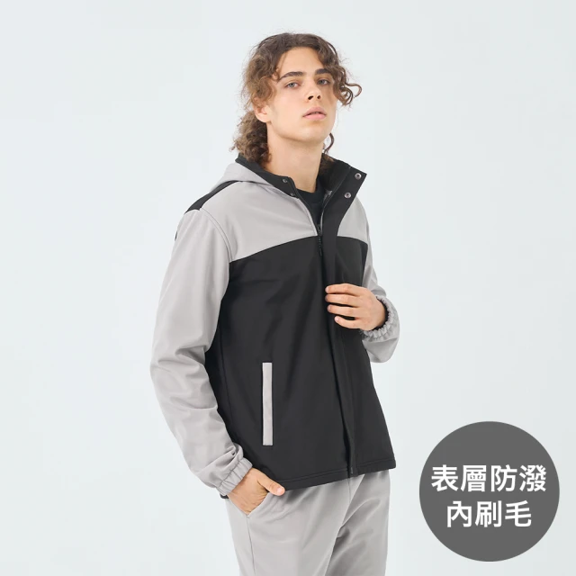 GIORDANO 佐丹奴 男裝拼接連帽軟殼外套(09 黑色)